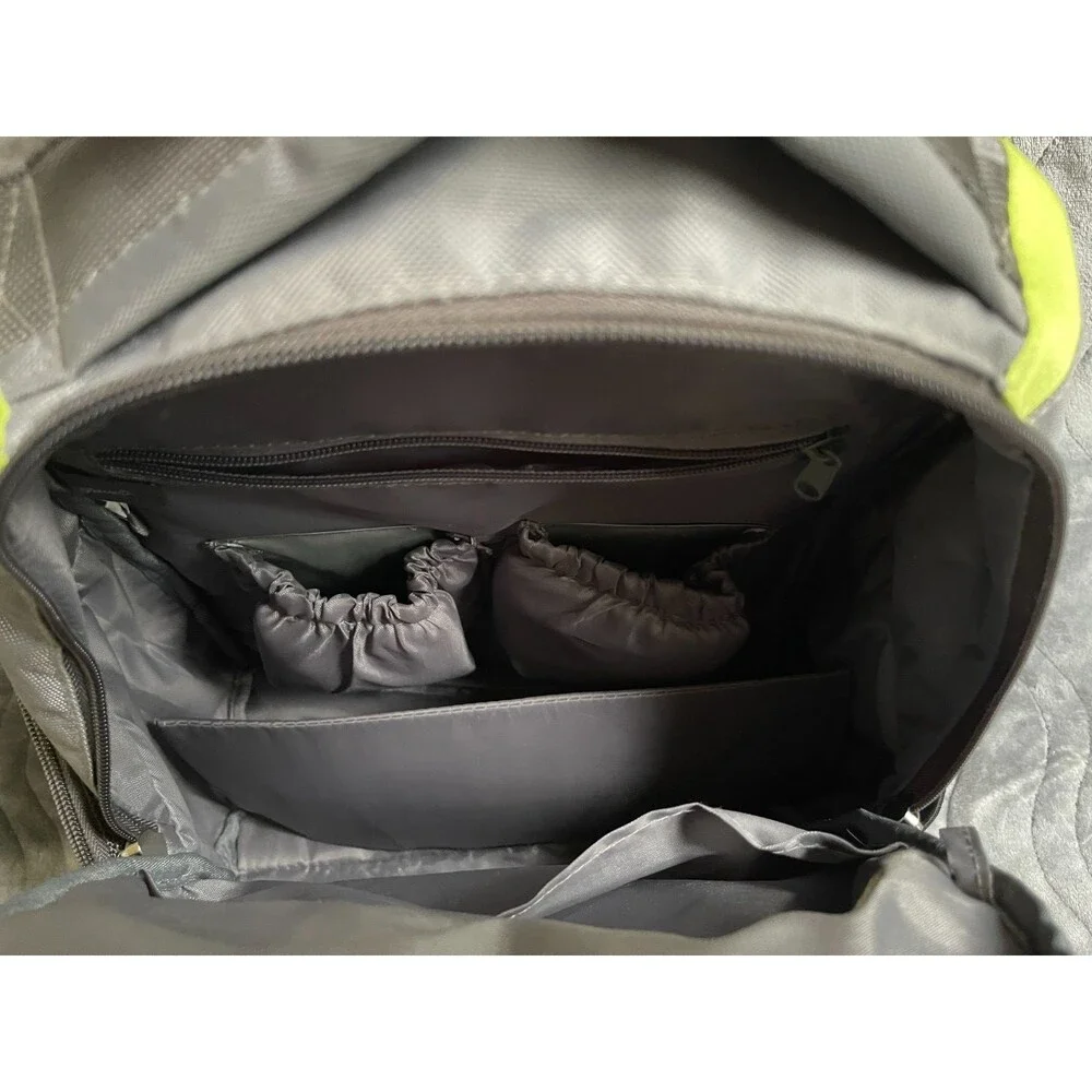 Eddie Bauer Backpack Gray Black Adjustable Straps Pockets Baby Diaper Bag Travel